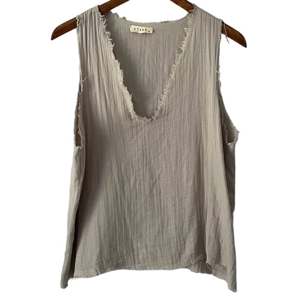 Stark X Gauzy Cotton V-Neck Tank Size Medium
